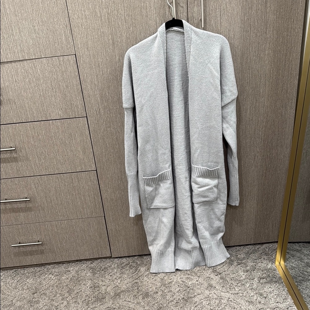 Cozy Gray Open Front Cardigan
